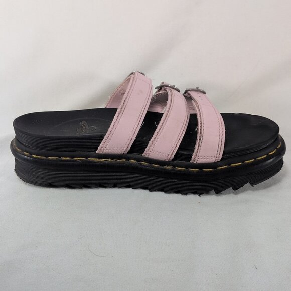 Dr. Martens Women 8 Blaire Slide Sandals Chalk Pink Purple SK01X Platform Buckle - Picture 6 of 16